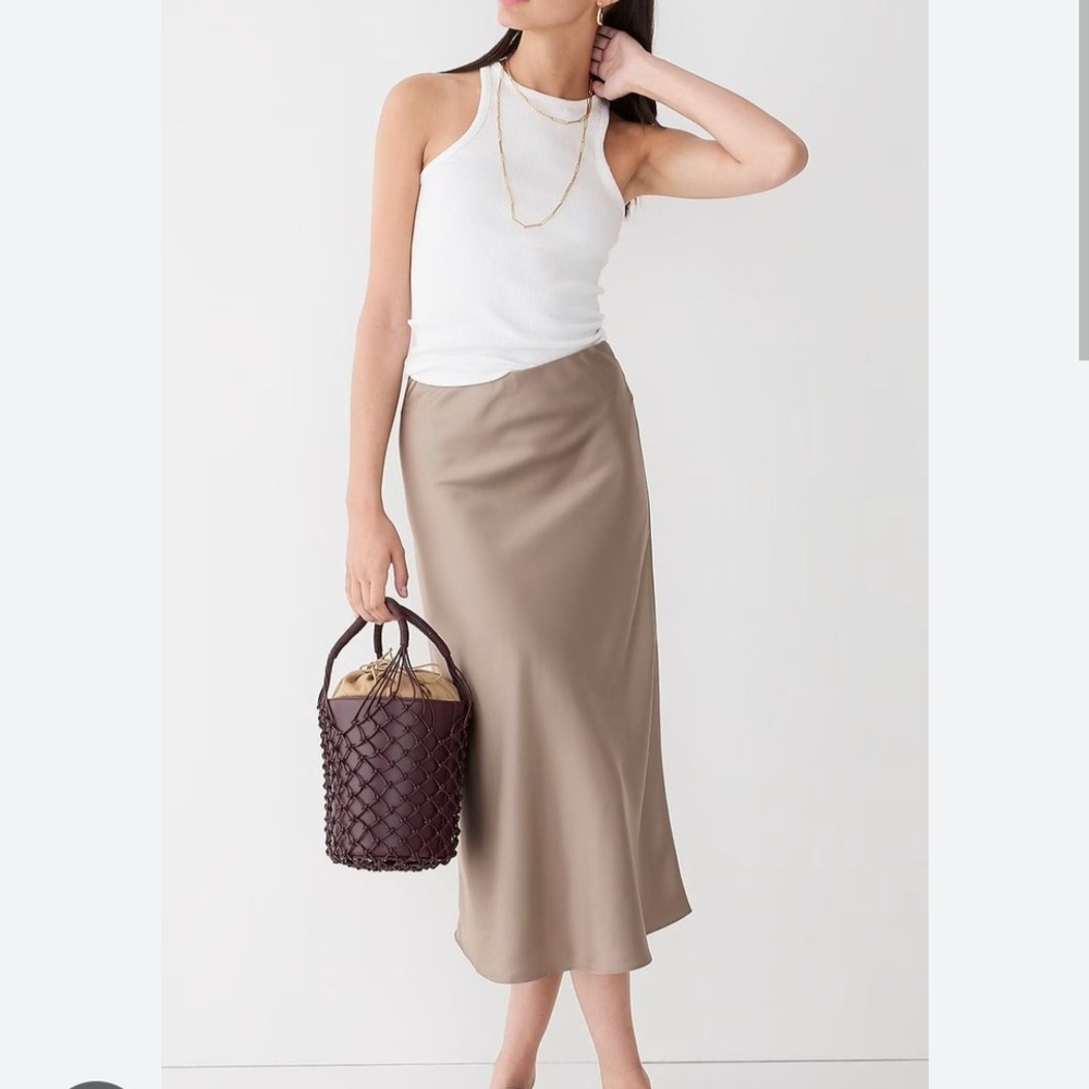 NWT J. Crew Gwyneth Midi Slip Skirt